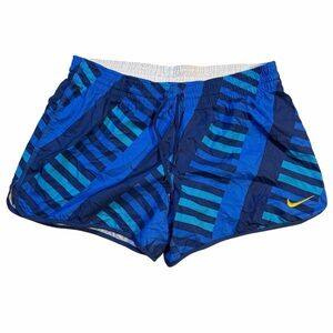 Nike Women’s Vintage Y2K Blue Patterned Running Shorts Size M (8/10)